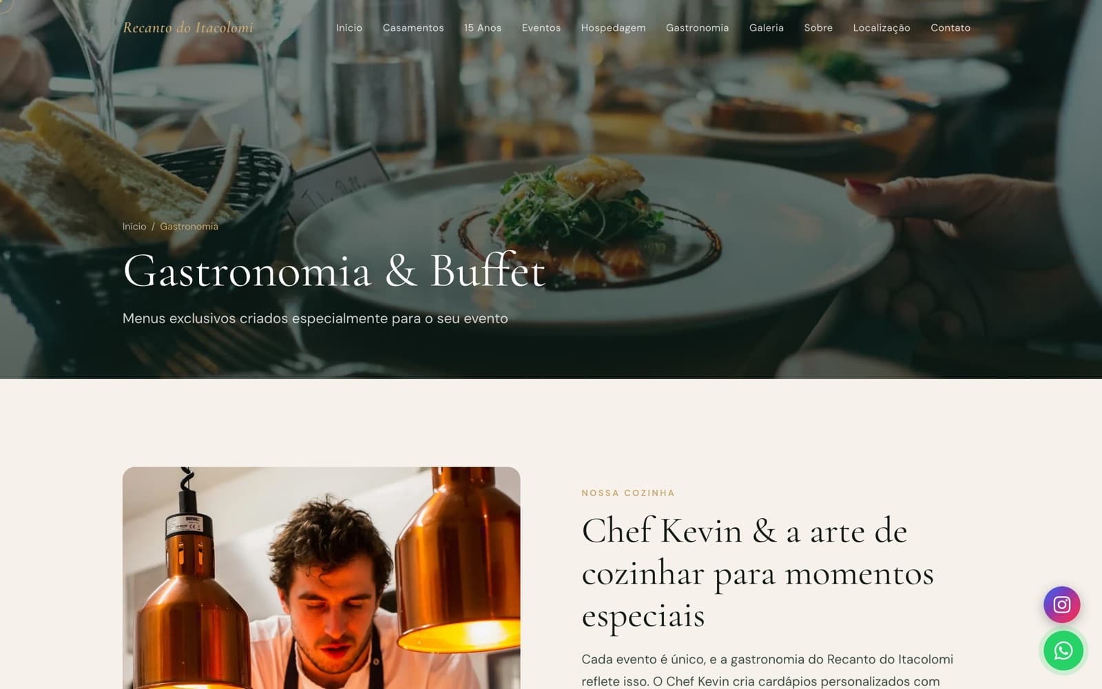 Recanto do Itacolomi — Gastronomia