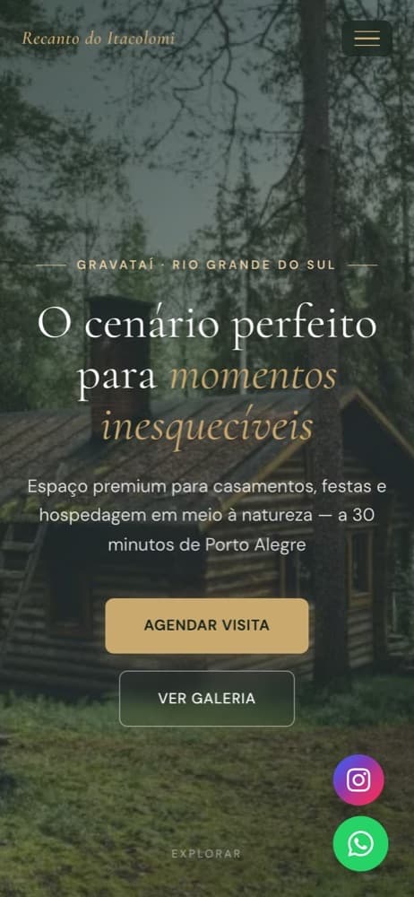 Recanto do Itacolomi — Mobile · Início