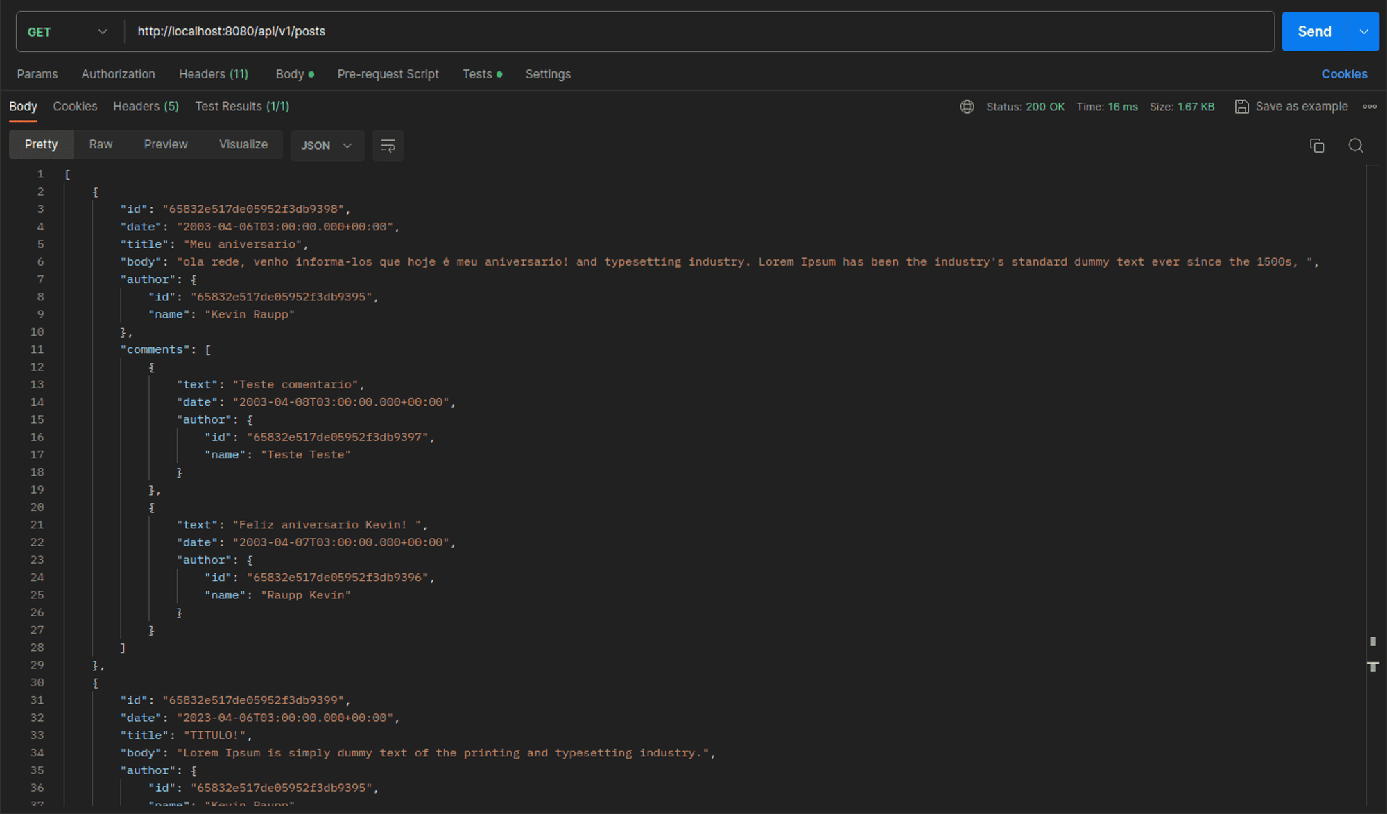 Sistema de comentarios
